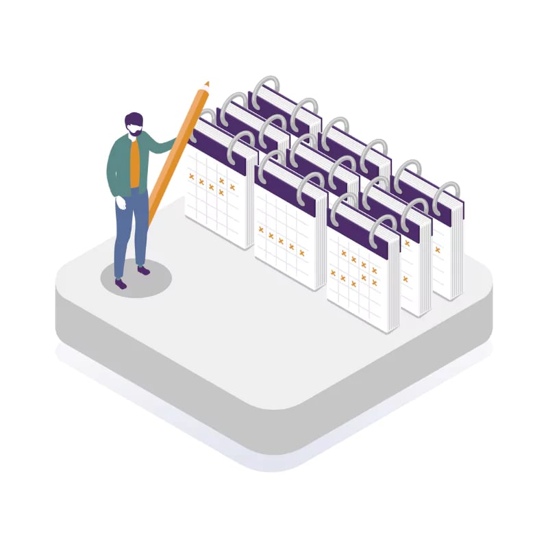 andgo systems illustration of a scheduling manager managing multiple employee schedules 800x800